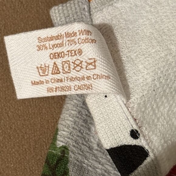 Casaba French Bulldog Fall Kitchen Towels Pumpkins & Leaves Thanksgiving NWOT - Picture 7 of 7